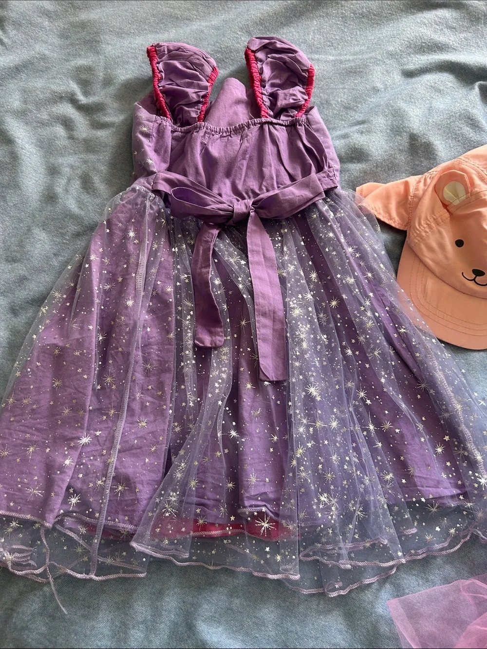 Joie Pink Tulle Party Dress with White Ruffle Dress & Purple Star Costume Set